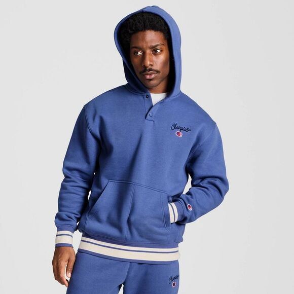 Champion Other - Champion -  Men's Snap Hoodie - Gray Blue M Gray Blue